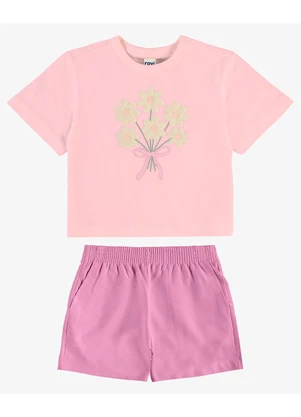 Rovi Kids - Conjunto Blusa com Shorts Infantil Rosa - ROVI KIDS