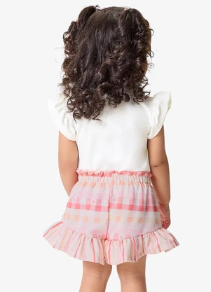 Rovi Kids - Conjunto Blusa com Shorts Infantil Rosa - ROVI KIDS