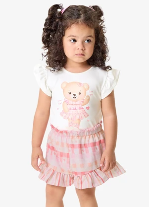 Rovi Kids - Conjunto Blusa com Shorts Infantil Rosa - ROVI KIDS