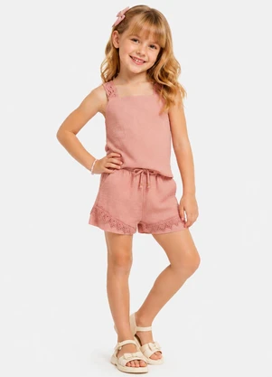 Trick Nick - Conjunto Blusa com Shorts Infantil Rosa - TRICK NICK