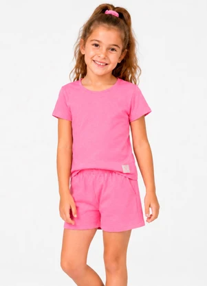 Select - Conjunto Blusa com Shorts Infantil Rosa - SELECT