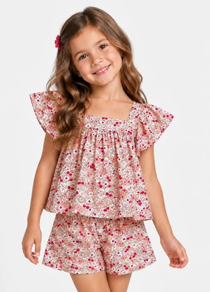 Select - Conjunto Blusa com Shorts Infantil Rosa - SELECT