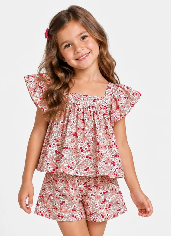 Select - Conjunto Blusa com Shorts Infantil Rosa