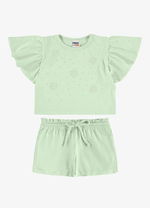 Rovi Kids - Conjunto Blusa com Shorts Infantil Verde - ROVI KIDS