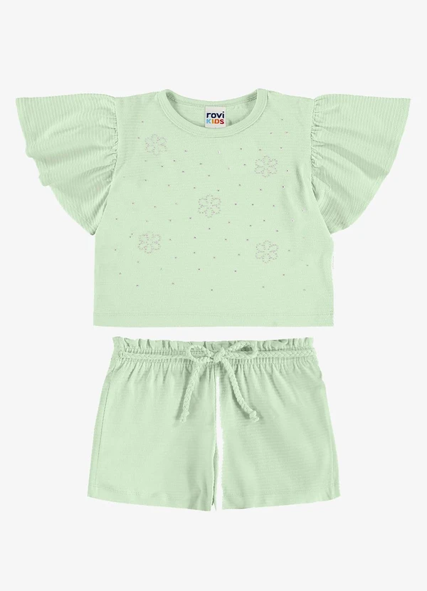 Rovi Kids - Conjunto Blusa com Shorts Infantil Verde
