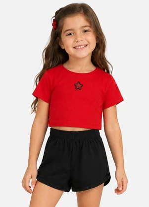 Select - Conjunto Blusa com Shorts Infantil Vermelho - SELECT