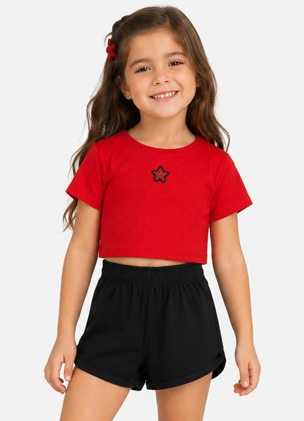 Select - Conjunto Blusa com Shorts Infantil Vermelho