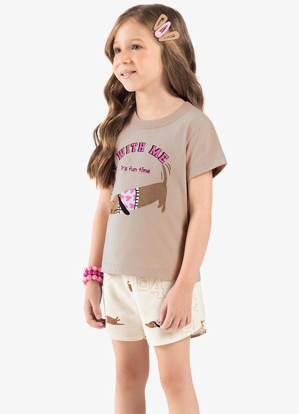 Rovi Kids - Conjunto Blusa com Shorts Marrom 4