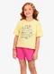 Rovi Kids - Conjunto Blusa com Shorts Meia Malha Azul - variação: Amarelo