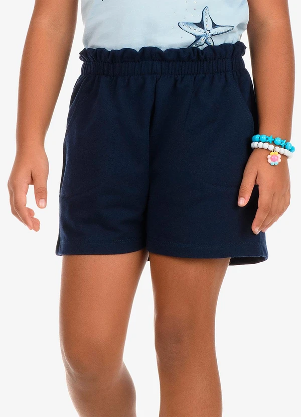 Rovi Kids - Conjunto Blusa com Shorts Meia Malha Azul 5
