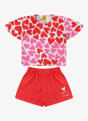 Rovi Kids - Conjunto Blusa com Shorts Meia Malha Bege - ROVI KIDS