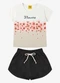 Rovi Kids - Conjunto Blusa com Shorts Meia Malha Bege - variação: Bege