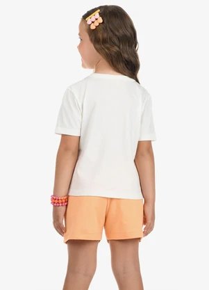 Rovi Kids - Conjunto Blusa com Shorts Meia Malha Bege - ROVI KIDS