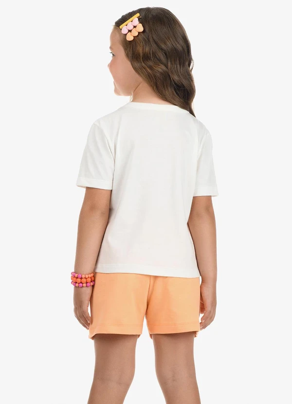 Rovi Kids - Conjunto Blusa com Shorts Meia Malha Bege 2