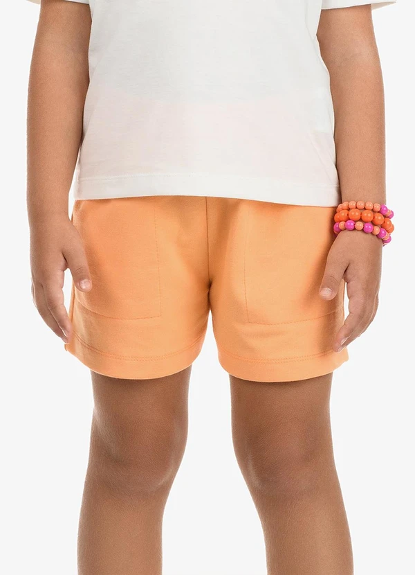 Rovi Kids - Conjunto Blusa com Shorts Meia Malha Bege 5