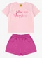Rovi Kids - Conjunto Blusa com Shorts Meia Malha Rosa - variação: Rosa