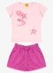 Rovi Kids - Conjunto Blusa com Shorts Meia Malha Azul - variação: Rosa