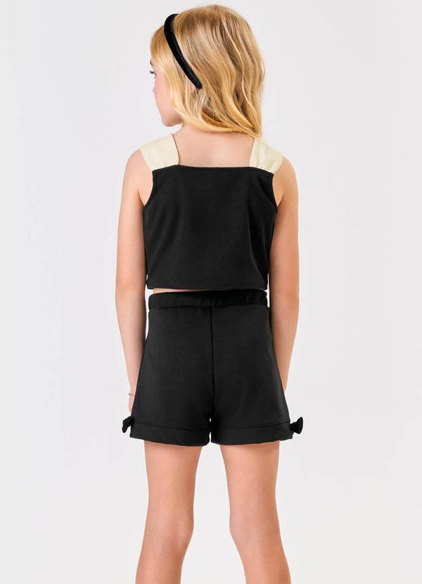 Trick Nick - Conjunto Blusa com Shorts Ponto Roma Preto 2