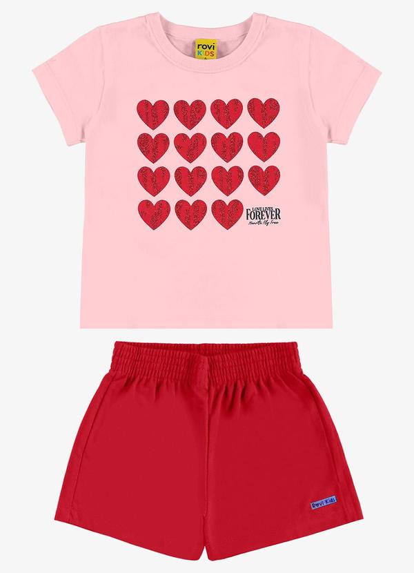 Rovi Kids - Conjunto Blusa com Shorts Rosa
