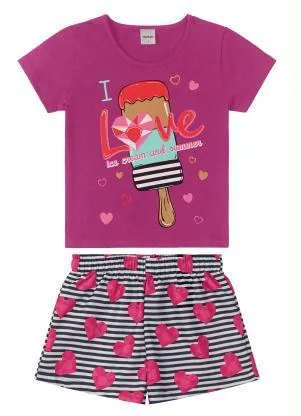 Rovi Kids - Conjunto Blusa com Shorts Rosa - ROVI KIDS