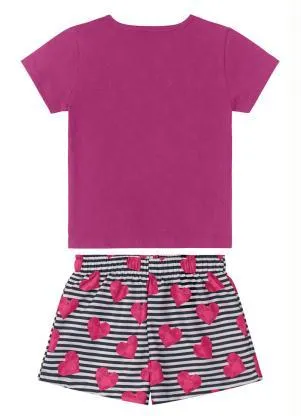 Rovi Kids - Conjunto Blusa com Shorts Rosa - ROVI KIDS