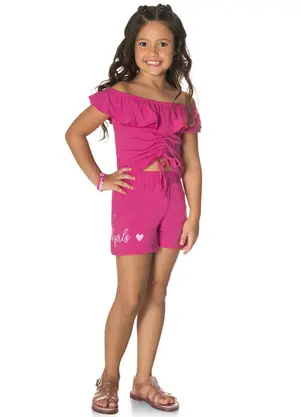 Rovi Kids - Conjunto Blusa com Shorts Rosa - ROVI KIDS