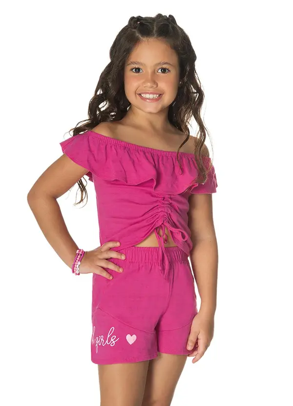 Rovi Kids - Conjunto Blusa com Shorts Rosa 3