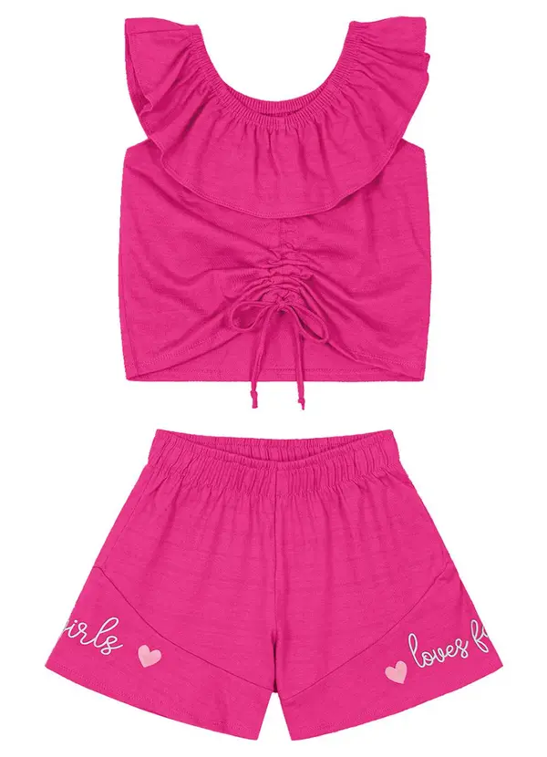 Rovi Kids - Conjunto Blusa com Shorts Rosa 4