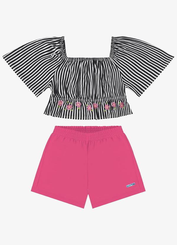 Rovi Kids - Conjunto Blusa com Shorts Rovi Kids Azul