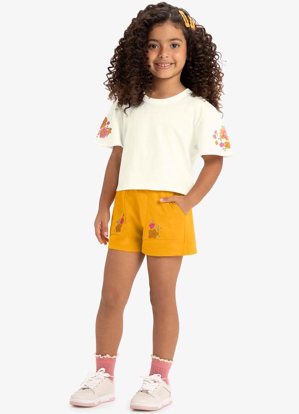 Rovi Kids - Conjunto Blusa com Shorts Bege 3