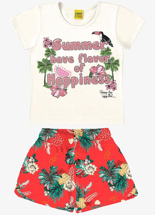 Rovi Kids - Conjunto Blusa com Shorts Bege