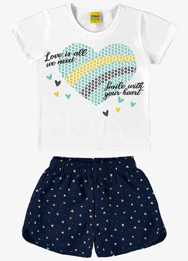 Rovi Kids - Conjunto Blusa com Shorts Branco