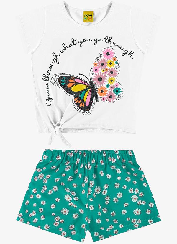 Rovi Kids - Conjunto Blusa com Shorts Branco