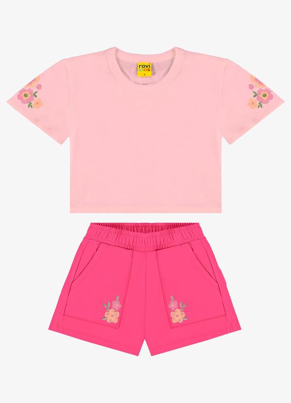 Rovi Kids - Conjunto Blusa com Shorts Rosa 1