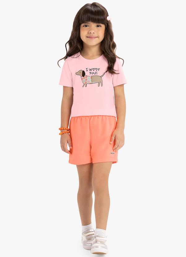 Rovi Kids - Conjunto Blusa com Shorts Rosa