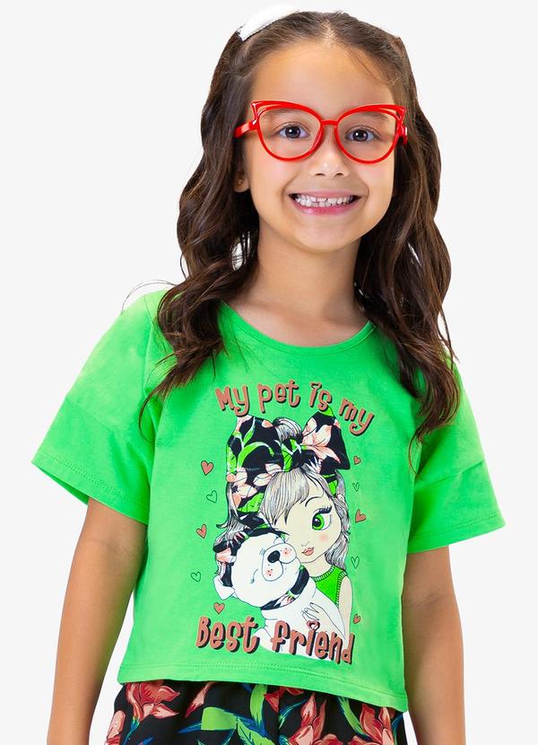 Rovi Kids - Conjunto Blusa com Shorts Verde 3