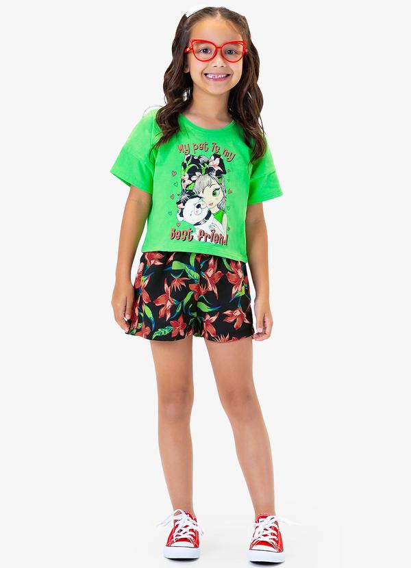 Rovi Kids - Conjunto Blusa com Shorts Verde 5