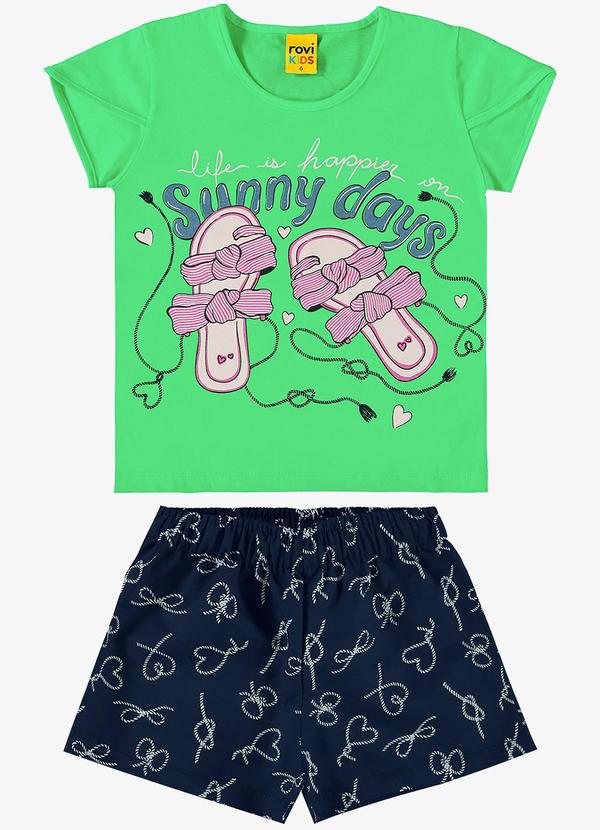 Rovi Kids - Conjunto Blusa com Shorts Verde