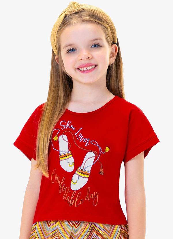 Rovi Kids - Conjunto Blusa com Shorts Vermelho 3