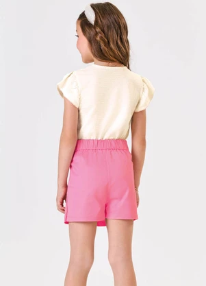 Trick Nick - Conjunto Blusa com Shorts Saia Bege - TRICK NICK