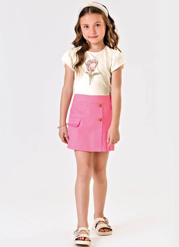Trick Nick - Conjunto Blusa com Shorts Saia Bege 3