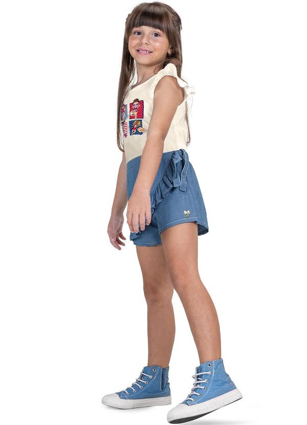 Trick Nick - Conjunto Blusa com Shorts Saia Bege