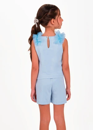 Trick Nick - Conjunto Blusa com Shorts Saia Feminino Azul - TRICK NICK