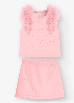 Trick Nick - Conjunto Blusa com Shorts Saia Feminino Rosa - TRICK NICK