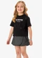 Rovi Kids - Conjunto Blusa com Shorts Saia Infantil Preto - variação: Preto