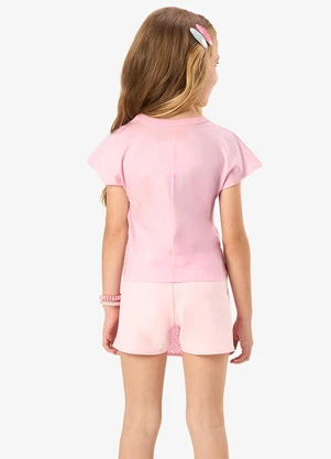 Rovi Kids - Conjunto Blusa com Shorts Saia Infantil Rosa - ROVI KIDS