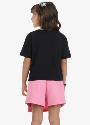 Rovi Kids - Conjunto Blusa com Shorts Saia Meia MalhaPreto - ROVI KIDS