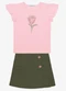 Trick Nick - Conjunto Blusa com Shorts Saia Rosa - variação: Rosa
