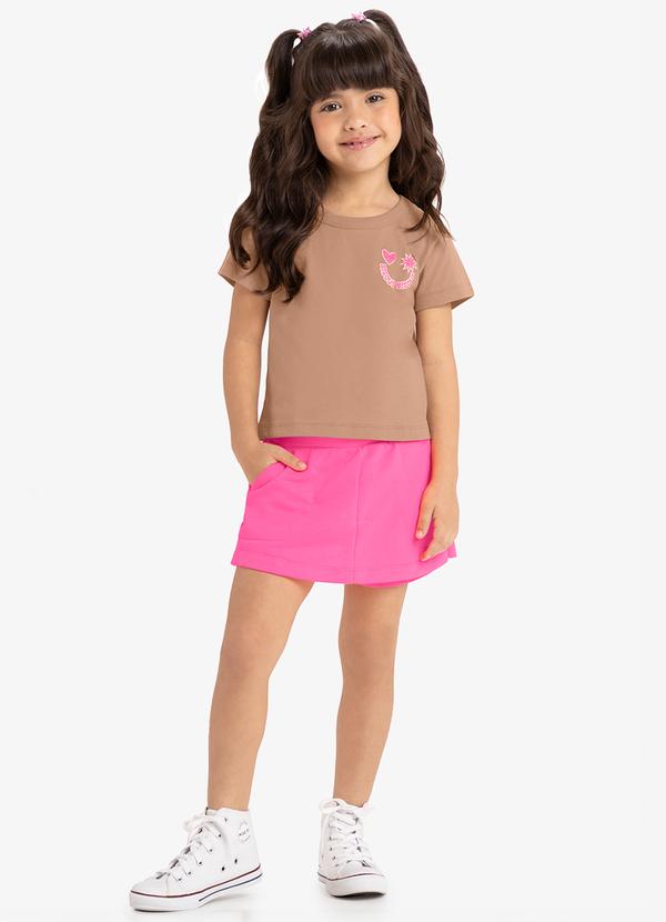 Rovi Kids - Conjunto Blusa com Shorts Saia Rovi Kids Marrom