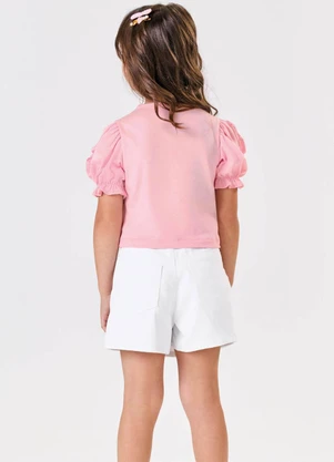 Trick Nick - Conjunto Blusa com Shorts Saia Sarja Branco - TRICK NICK